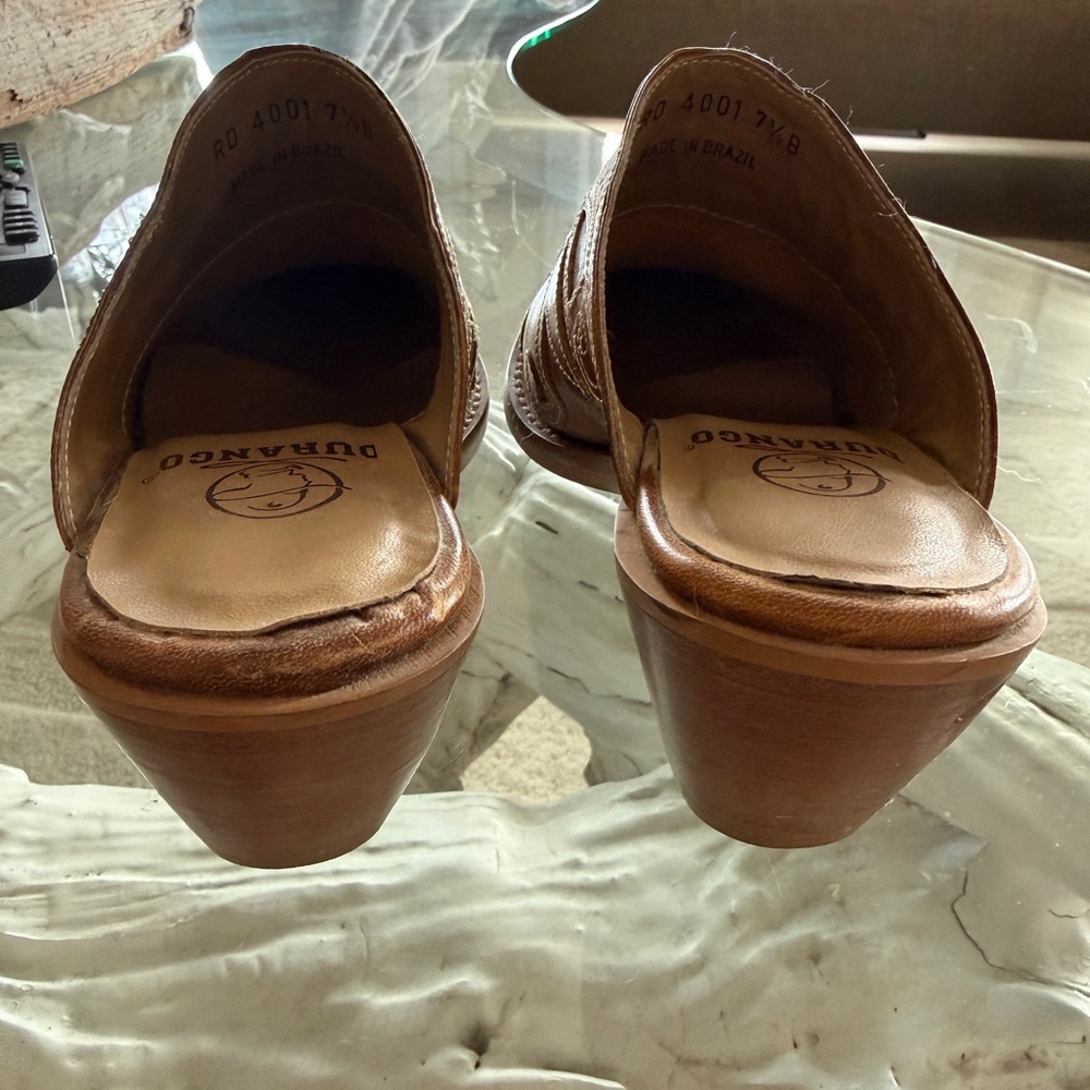 Durango Brown Leather Mules - Picture 2 of 5